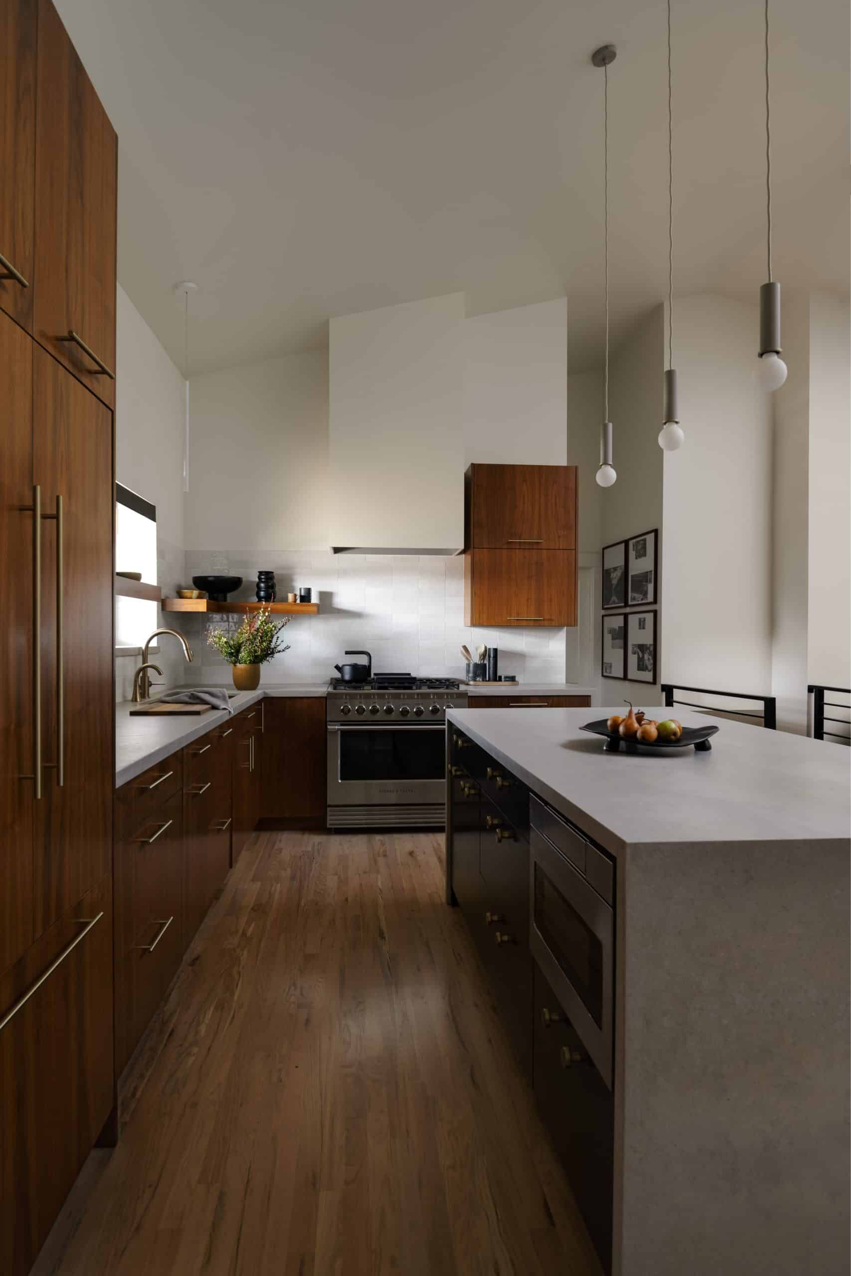Long view down the kitchen