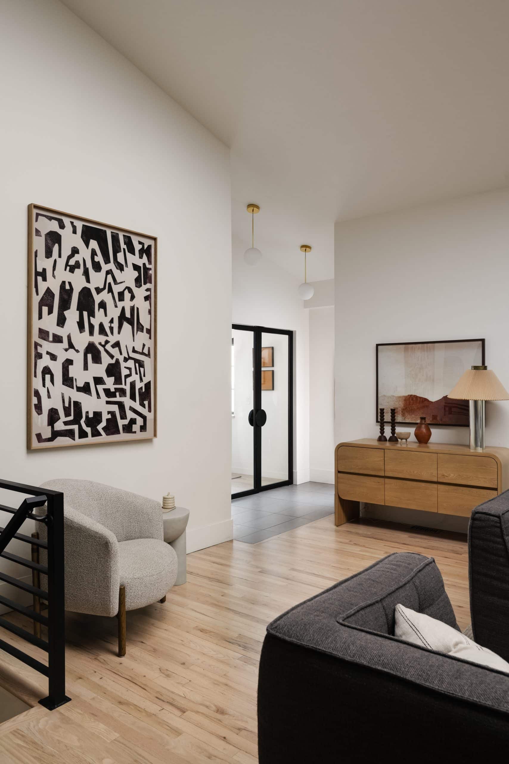 Office entry through a paneled door
