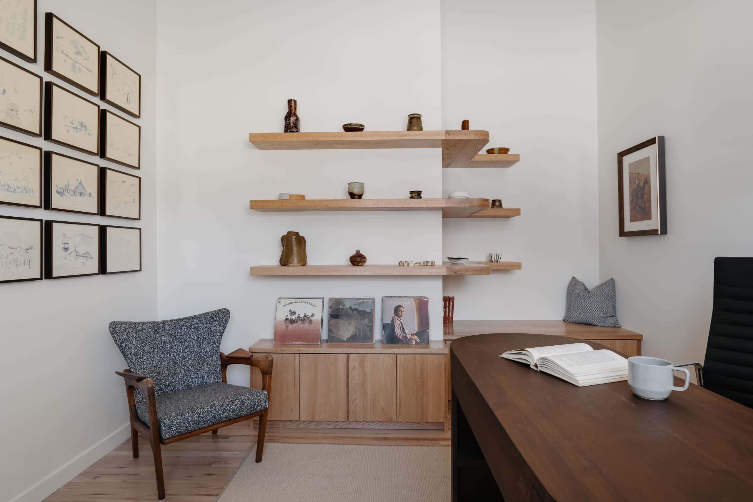 Built-in office shelving
