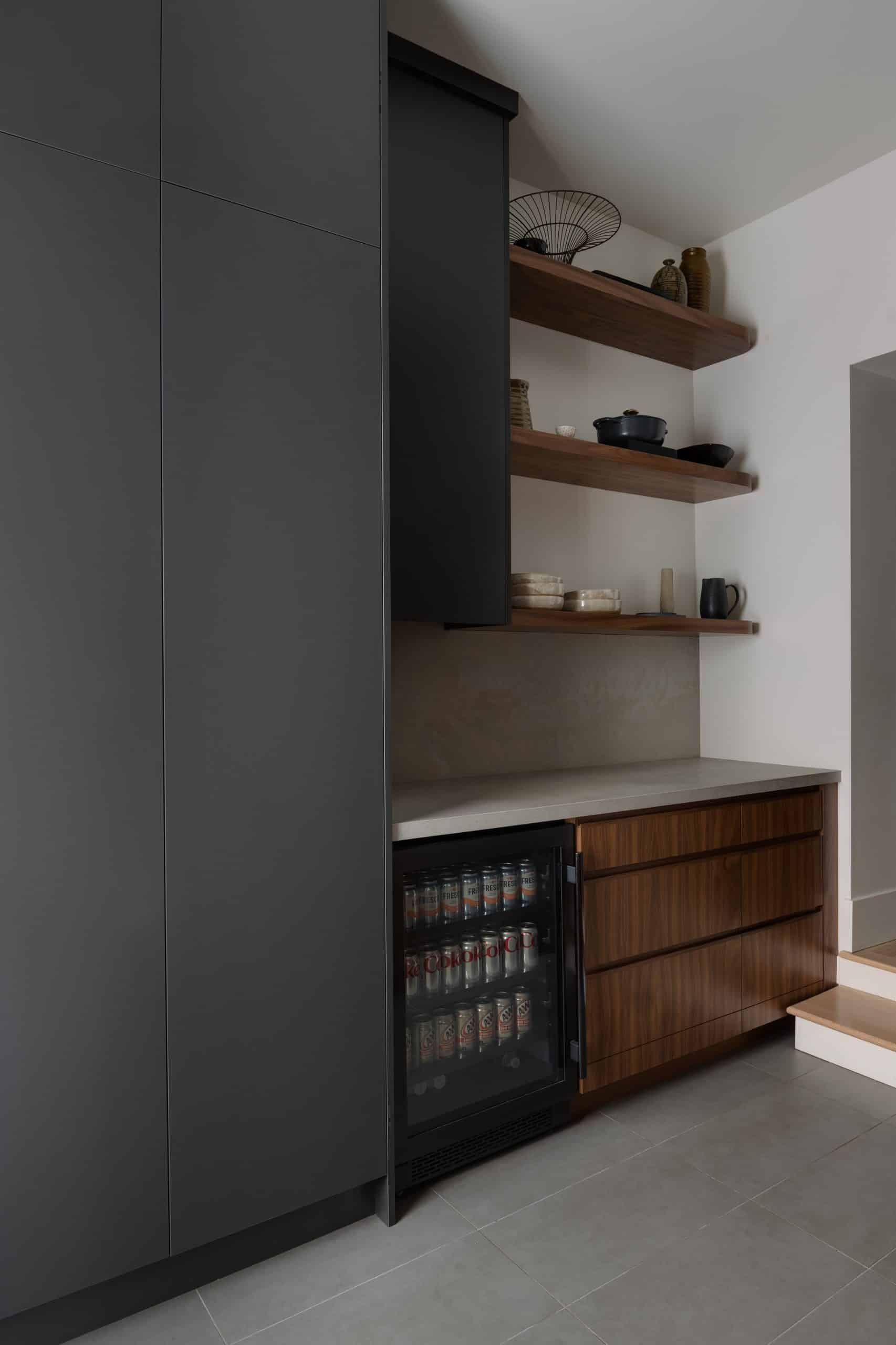 Open pantry shelving